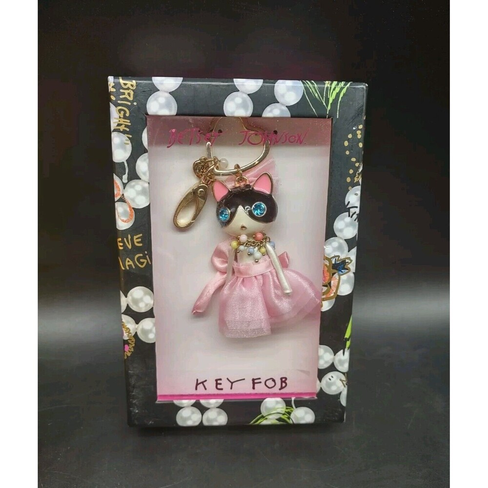 BETSEY JOHNSON Cat w/ Tutu Skirt Keychain w/ Original Box
